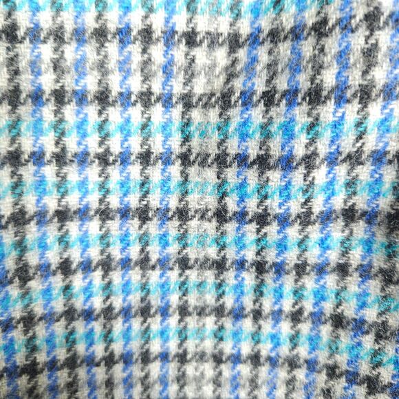 Talbots Women 10 Blue Houndstooth Plaid Tweed Zipper Pocket Pencil Skirt - Picture 2 of 6